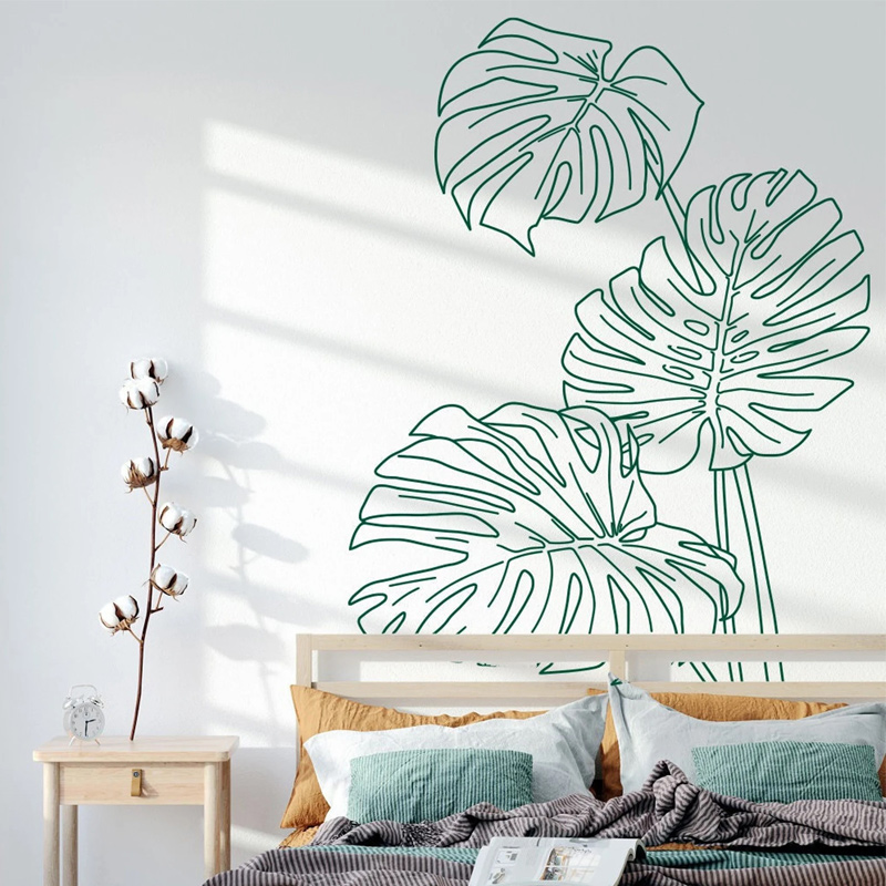 Monstera Thai Constellation - Monstera calcomanía de pared de hojas