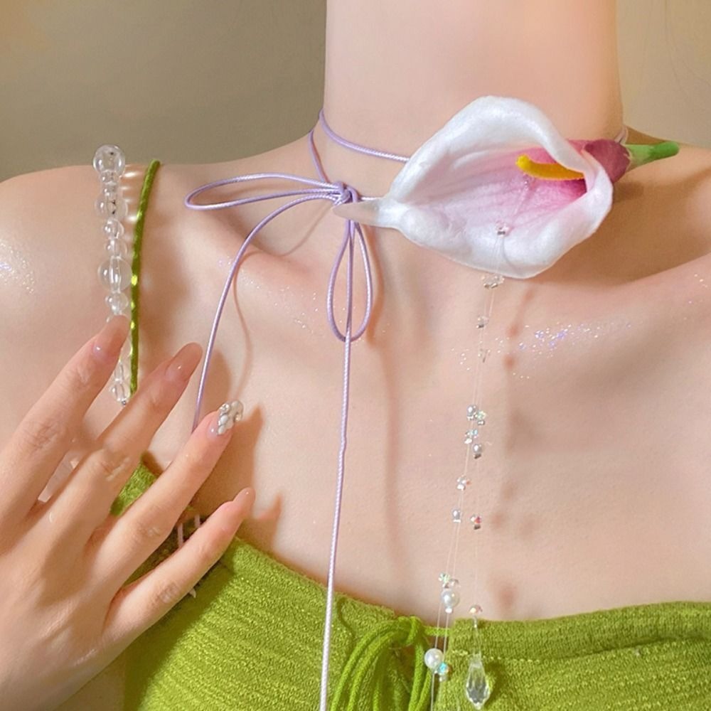 String Of Pearls Plant - Moda exagerada Calla Lily colgante con