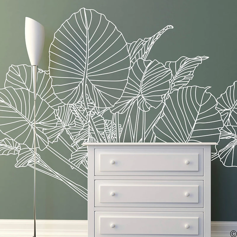 Monstera Thai Constellation - Calcomanía de pared de planta Tropical