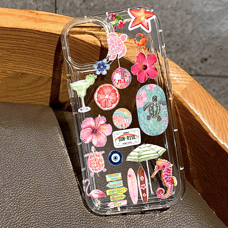 Plants X - Funda transparente con estampado de tabla