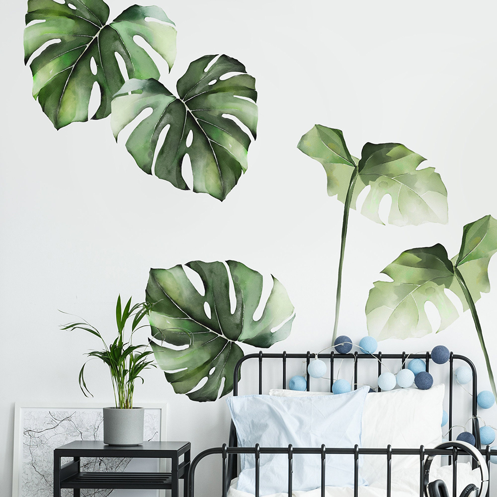 Pegatinas de pared de hojas de - Monstera Thai Constellation reseña y precio